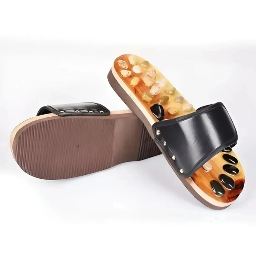 Acupressure Slippers Natural Stone Slippers (Red)