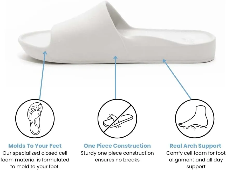 Archies Arch Support Slides ?C Orthotic Recovery Sandals for Plantar Fasciitis Relief, Foot Pain & Heel Pain ?C Lightweight, Cushioned, Shock-Absorbing Slides for Walking, Standing, and All-Day Comfort