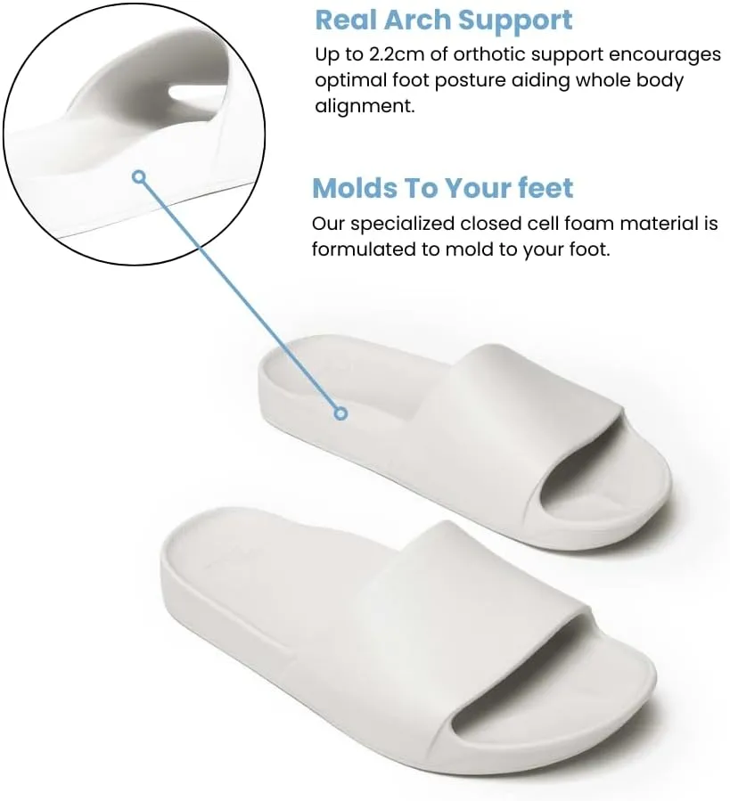 Archies Arch Support Slides ?C Orthotic Recovery Sandals for Plantar Fasciitis Relief, Foot Pain & Heel Pain ?C Lightweight, Cushioned, Shock-Absorbing Slides for Walking, Standing, and All-Day Comfort