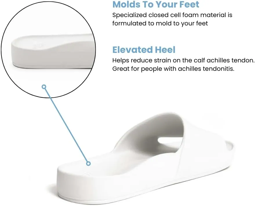 Archies Arch Support Slides ?C Orthotic Recovery Sandals for Plantar Fasciitis Relief, Foot Pain & Heel Pain ?C Lightweight, Cushioned, Shock-Absorbing Slides for Walking, Standing, and All-Day Comfort