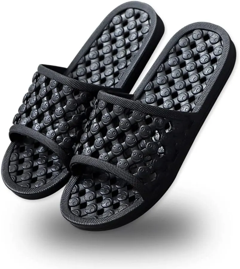 AYYDMY Quick Drying Shower Slippers for Women Men, Non Slip House Shoes Cushioned Thick Sole Bathroom Sandals Indoor Outdoor Soft Platform Sandals for Living Room, Shower, Pool, Beach, SPA, Gym