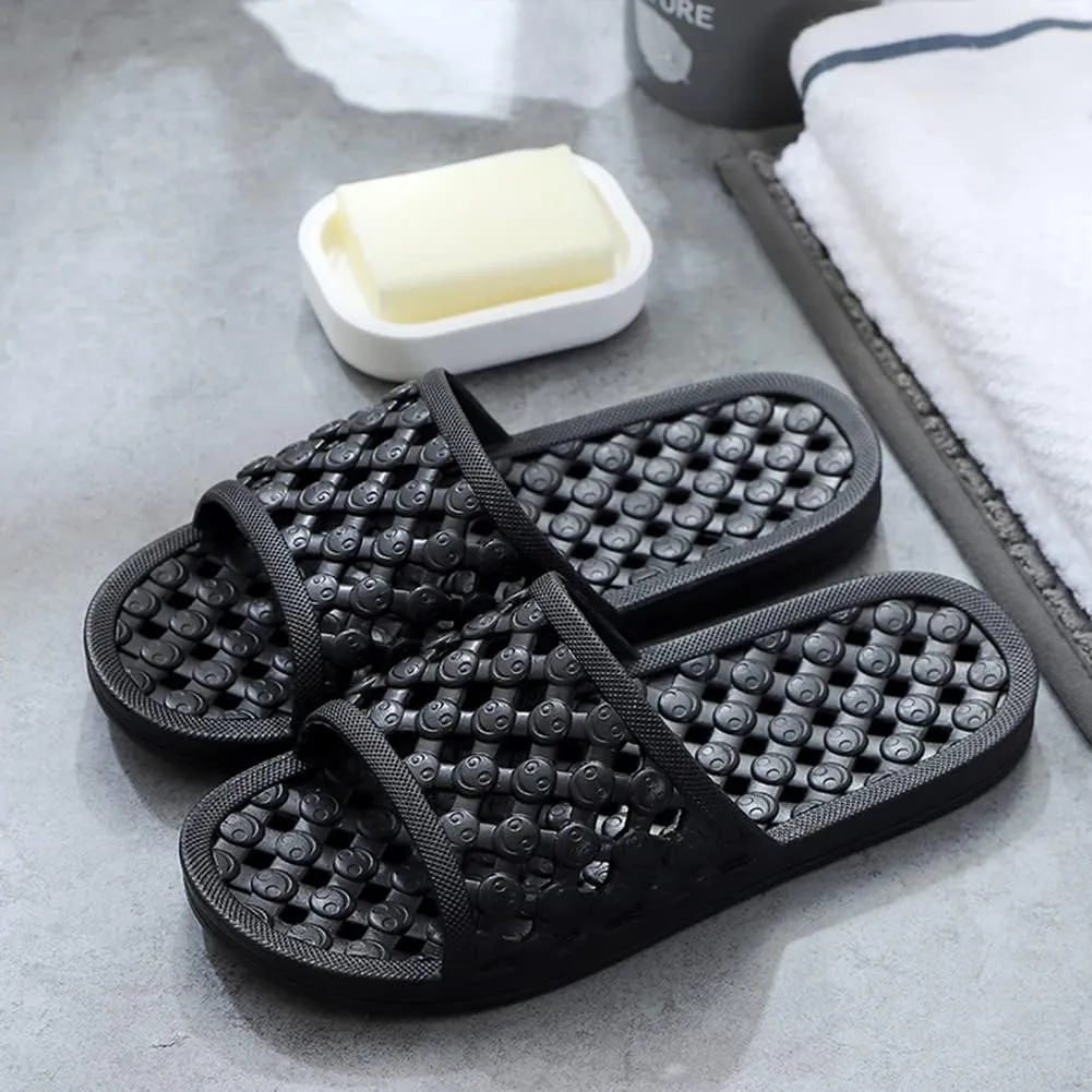 AYYDMY Quick Drying Shower Slippers for Women Men, Non Slip House Shoes Cushioned Thick Sole Bathroom Sandals Indoor Outdoor Soft Platform Sandals for Living Room, Shower, Pool, Beach, SPA, Gym