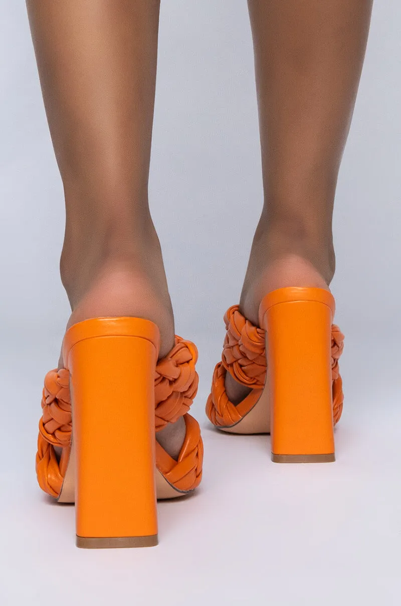 AZALEA WANG IT'S ALL LOVE CHUNKY SANDAL IN ORANGE