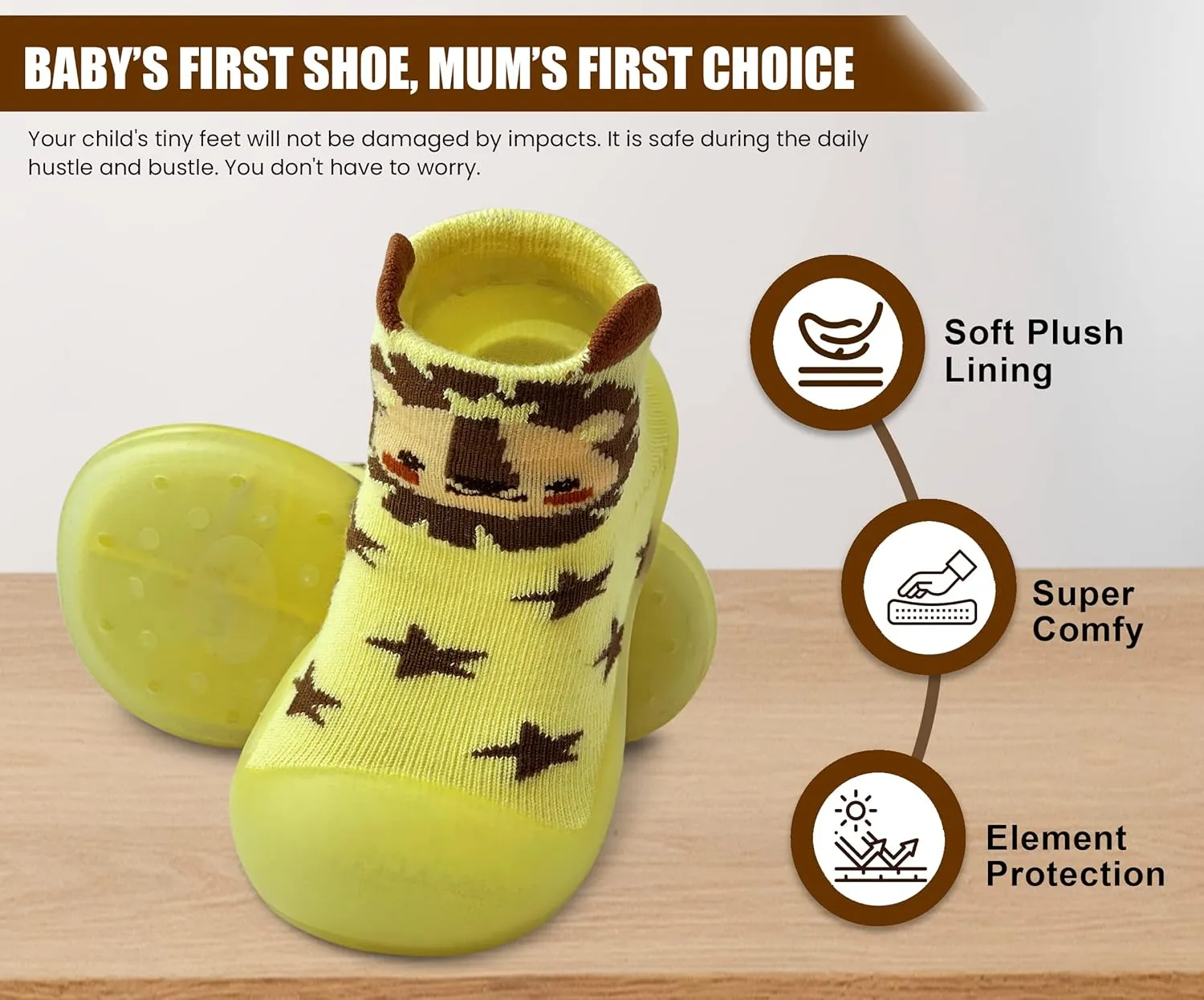 Baby Sock Shoes Boys Girls First Walking Shoes Non-Slip Slippers Soft Sole Sneakers Toddler Infant Babygirl