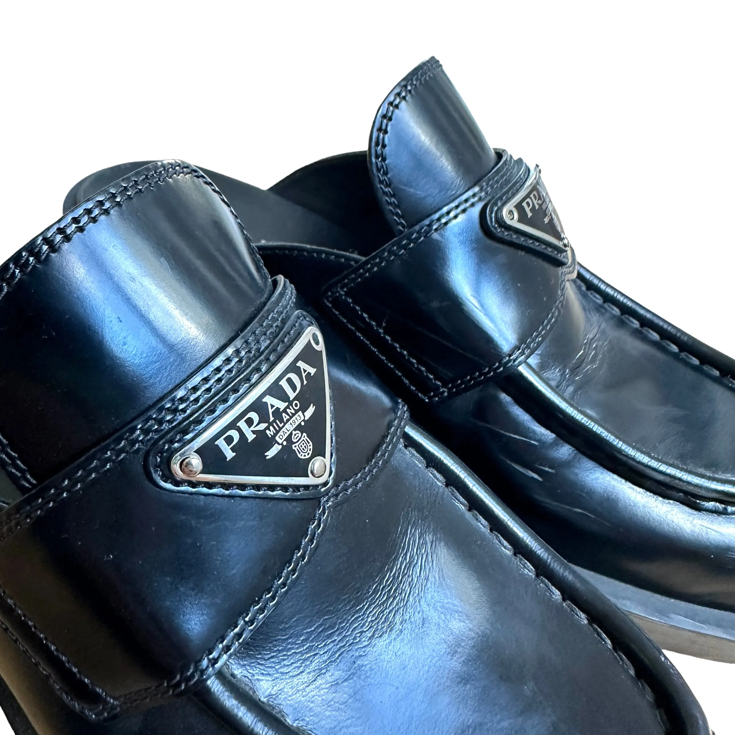 Black Chunky Mules - 7.5