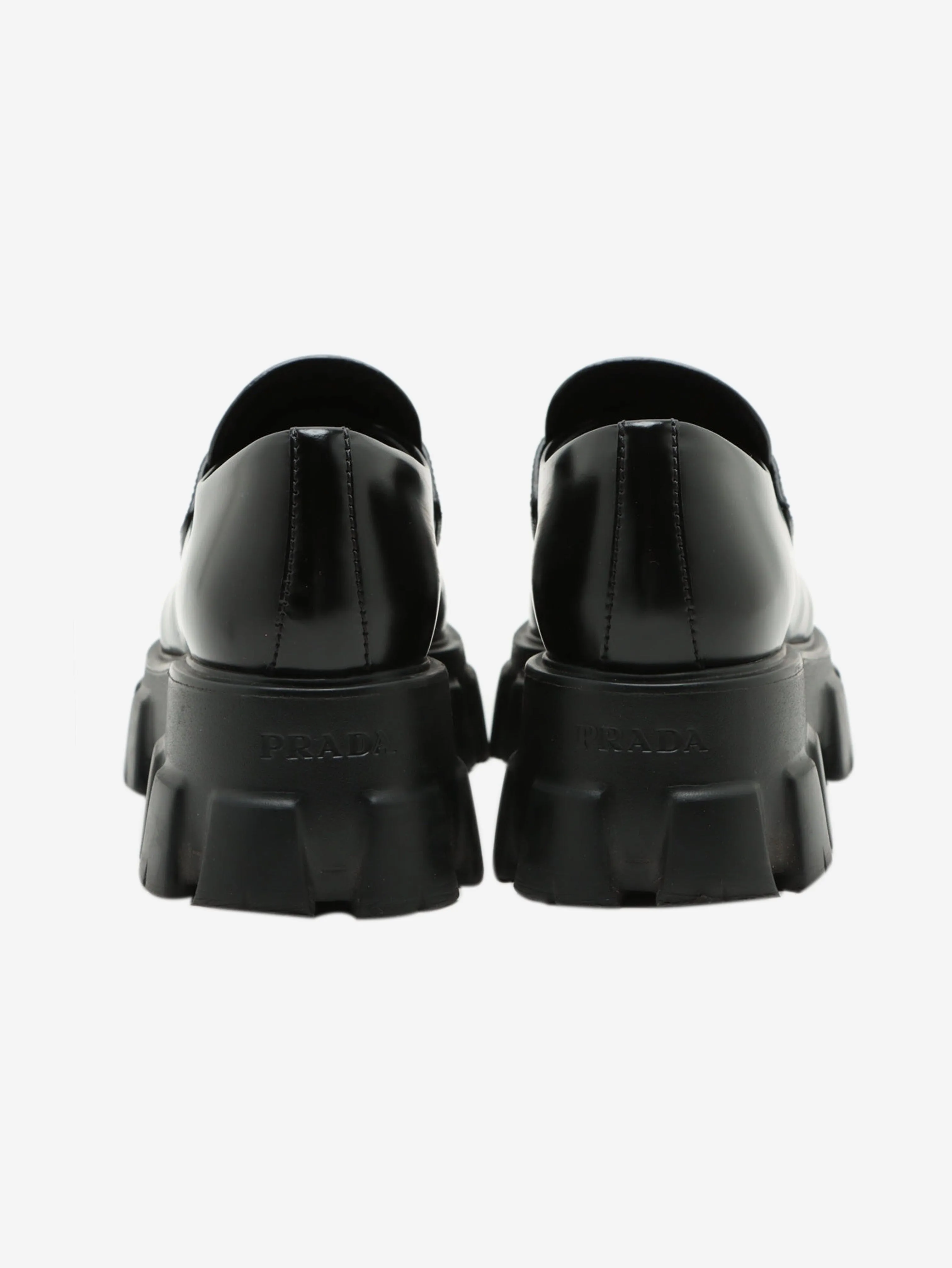 Black leather chunky loafers - size EU 36.5
