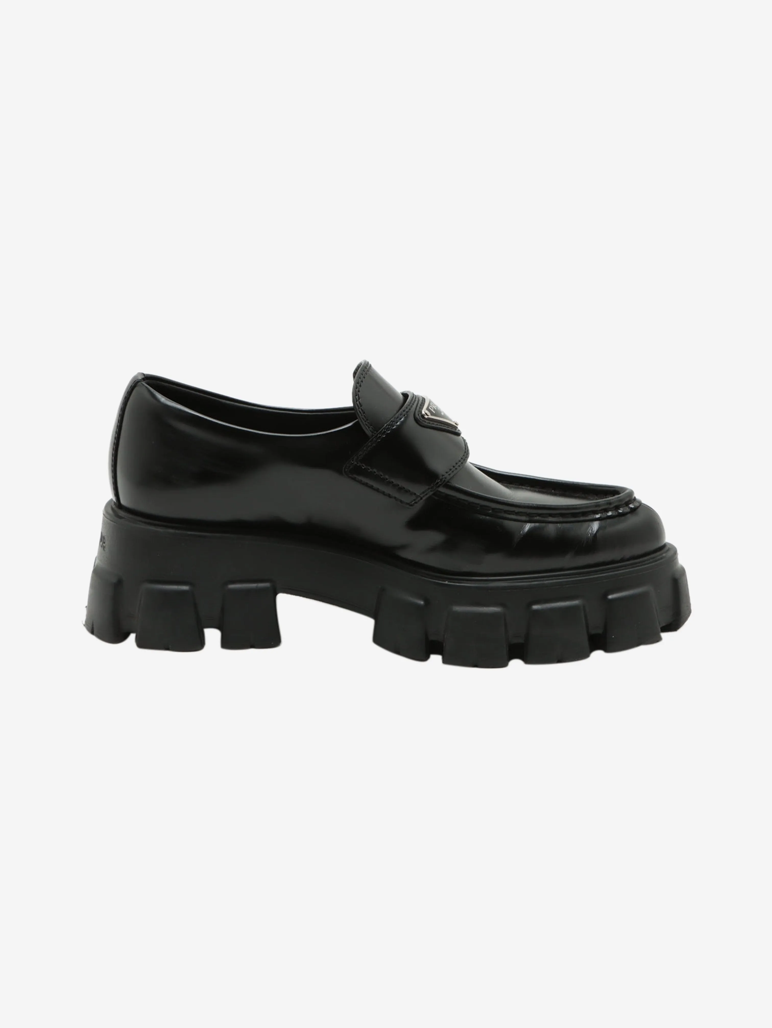 Black leather chunky loafers - size EU 36.5