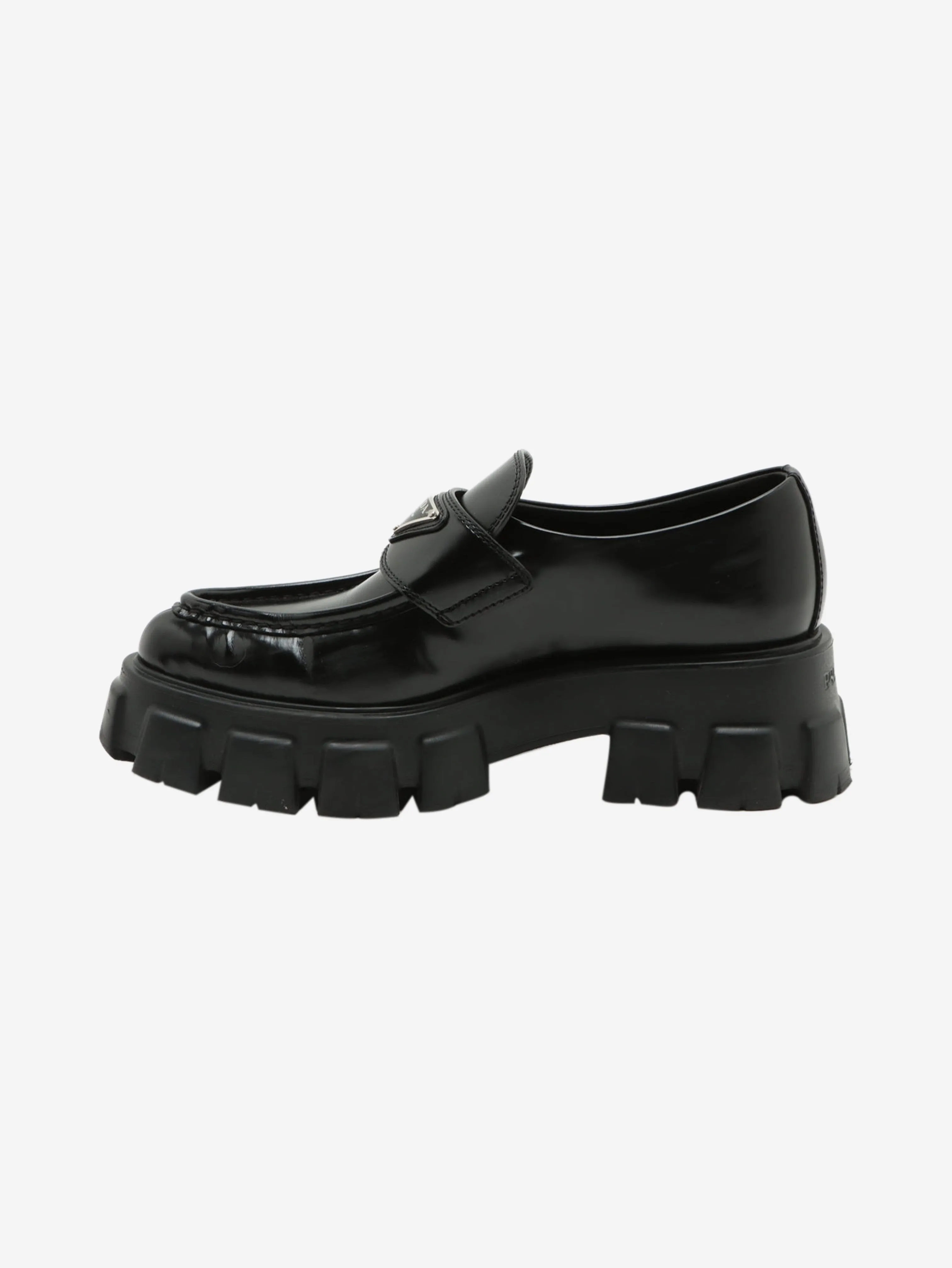 Black leather chunky loafers - size EU 36.5