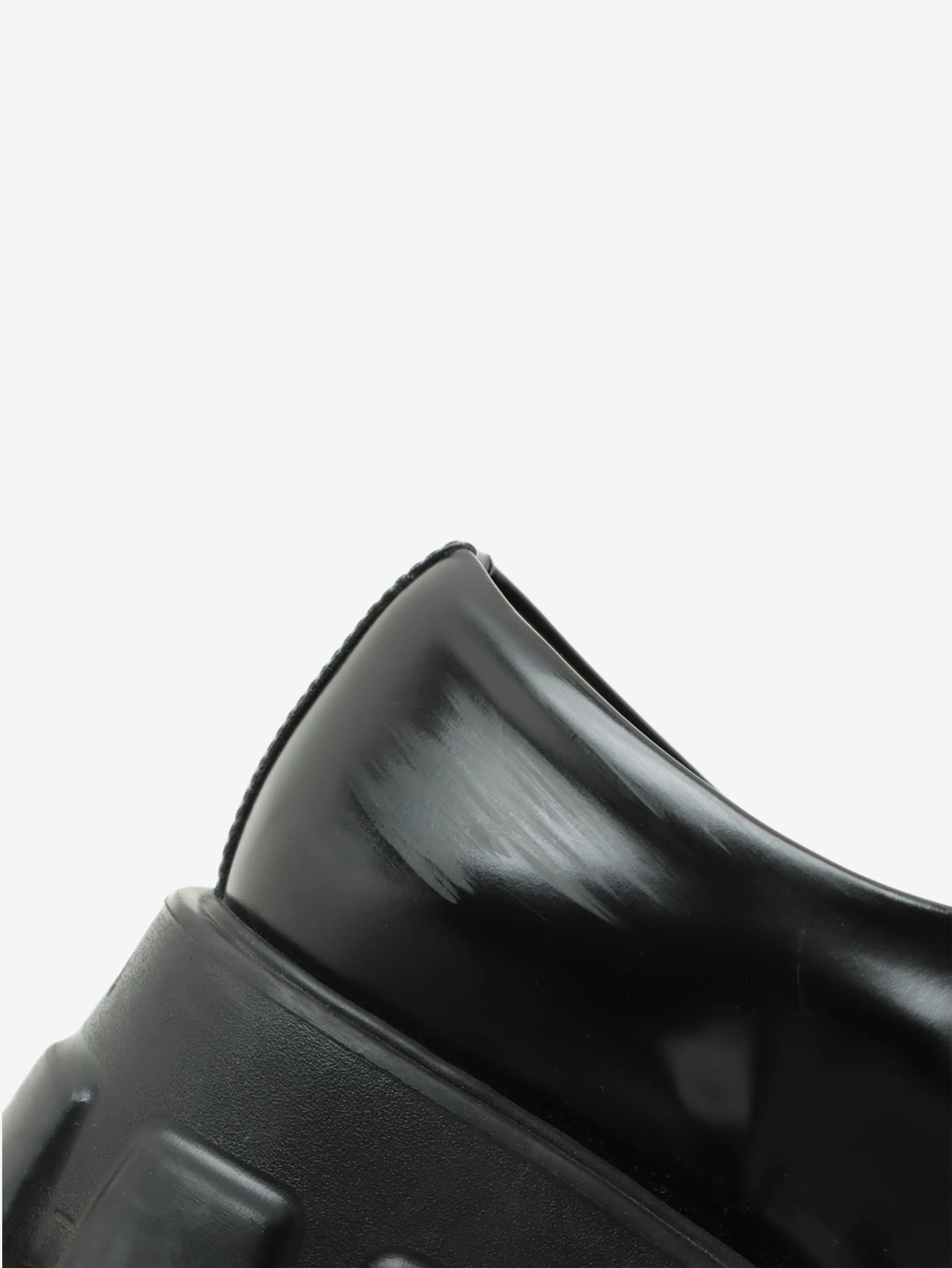 Black leather chunky loafers - size EU 36.5