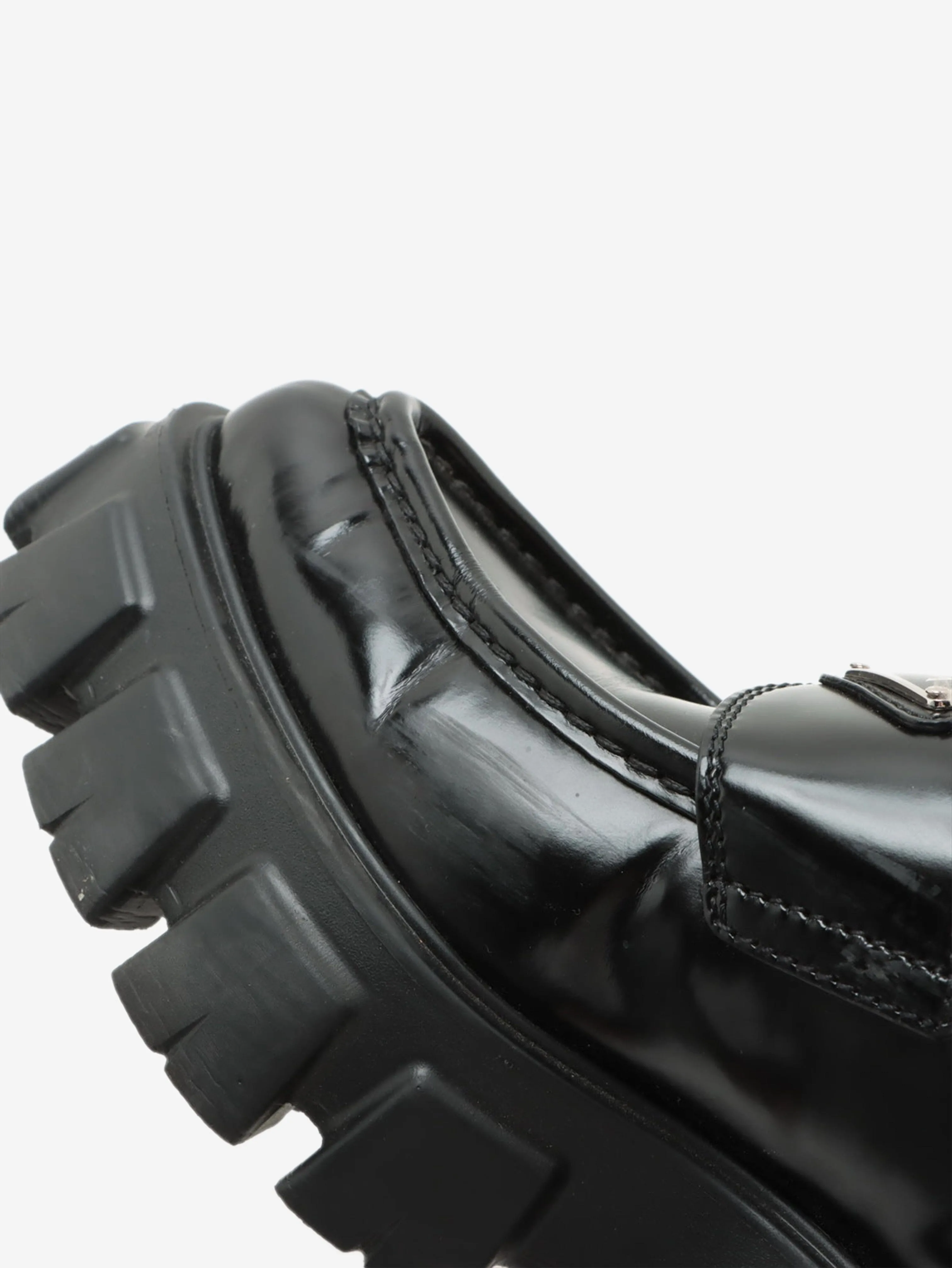 Black leather chunky loafers - size EU 36.5