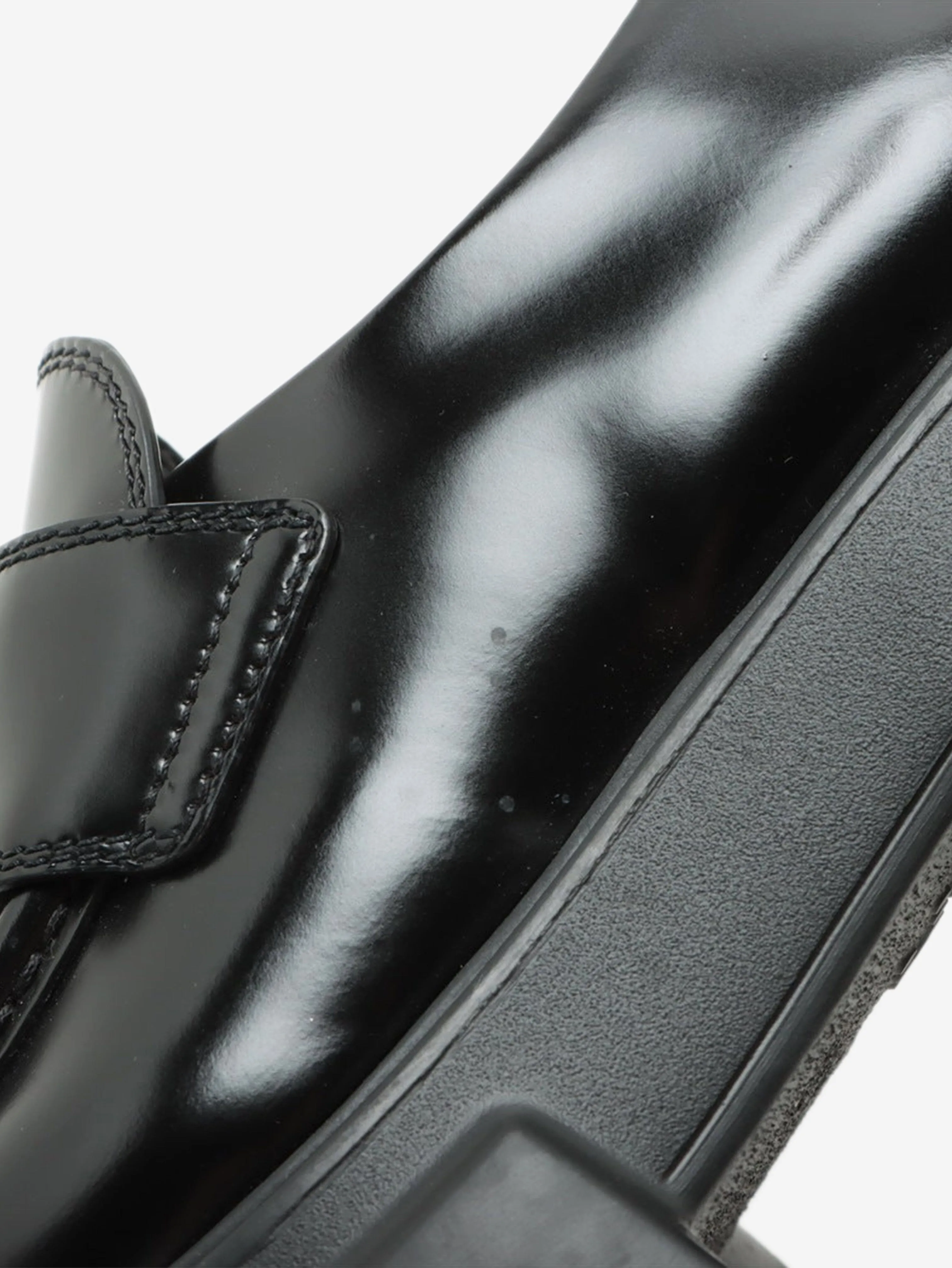 Black leather chunky loafers - size EU 36.5