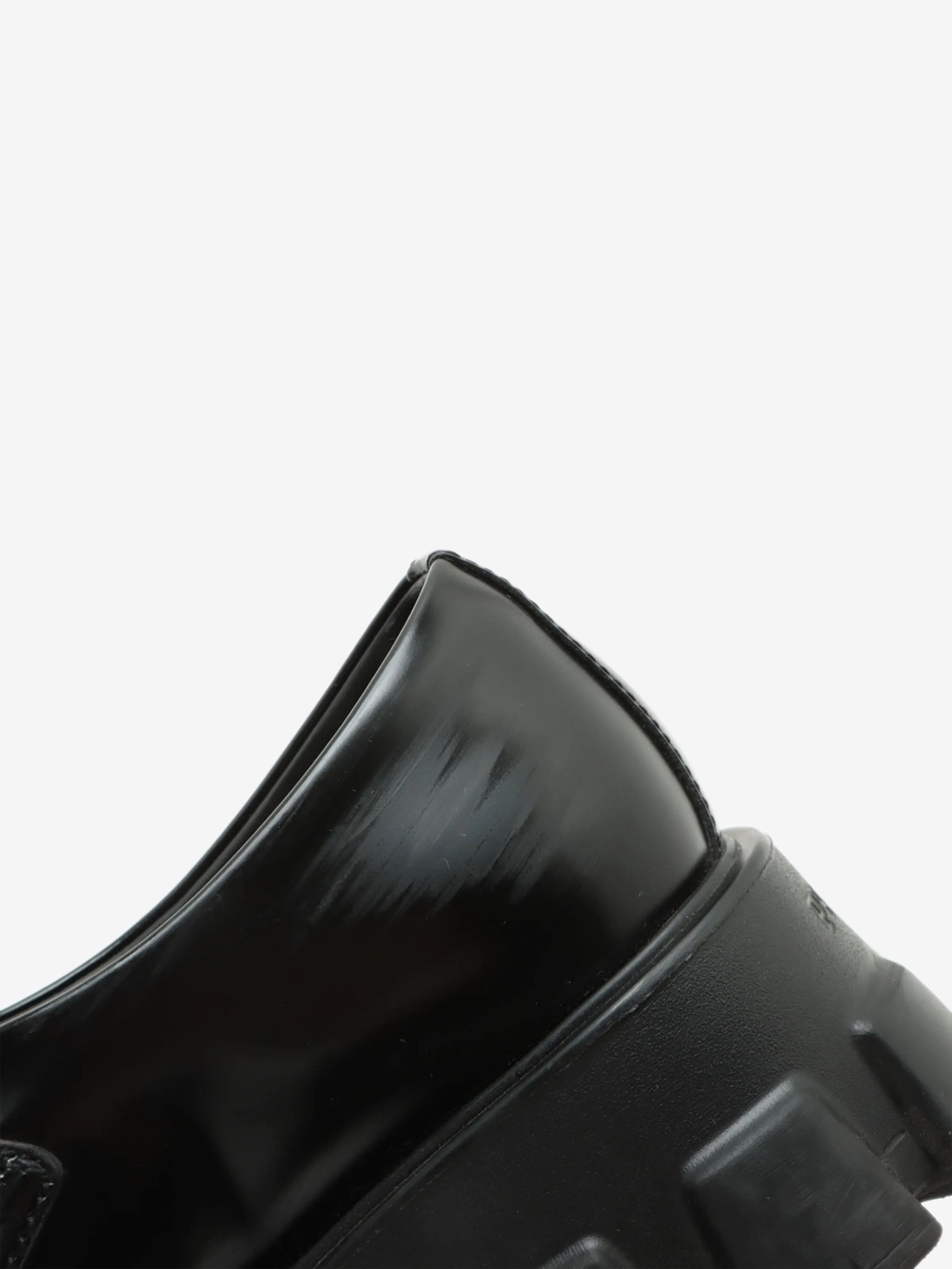 Black leather chunky loafers - size EU 36.5