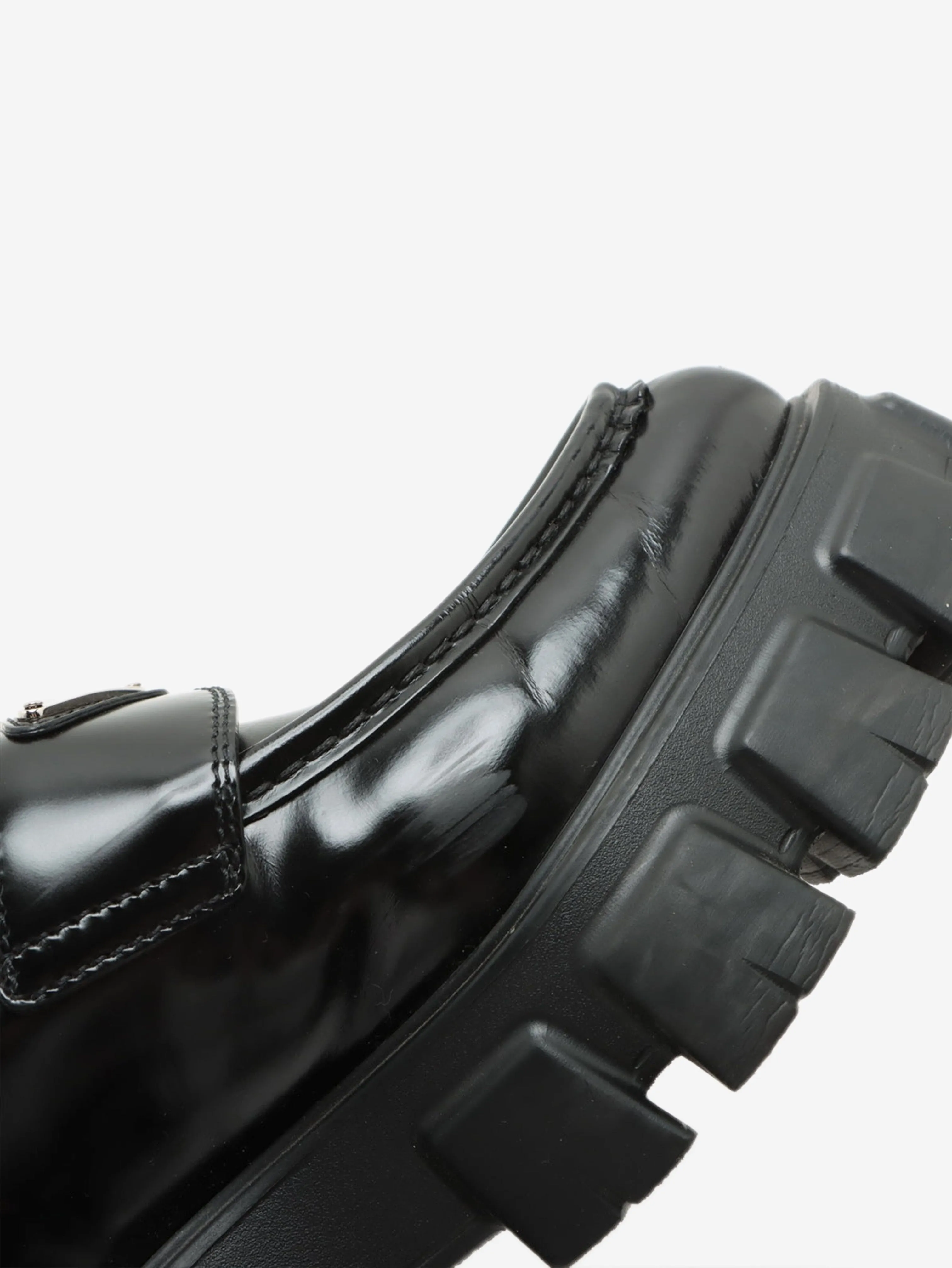 Black leather chunky loafers - size EU 36.5