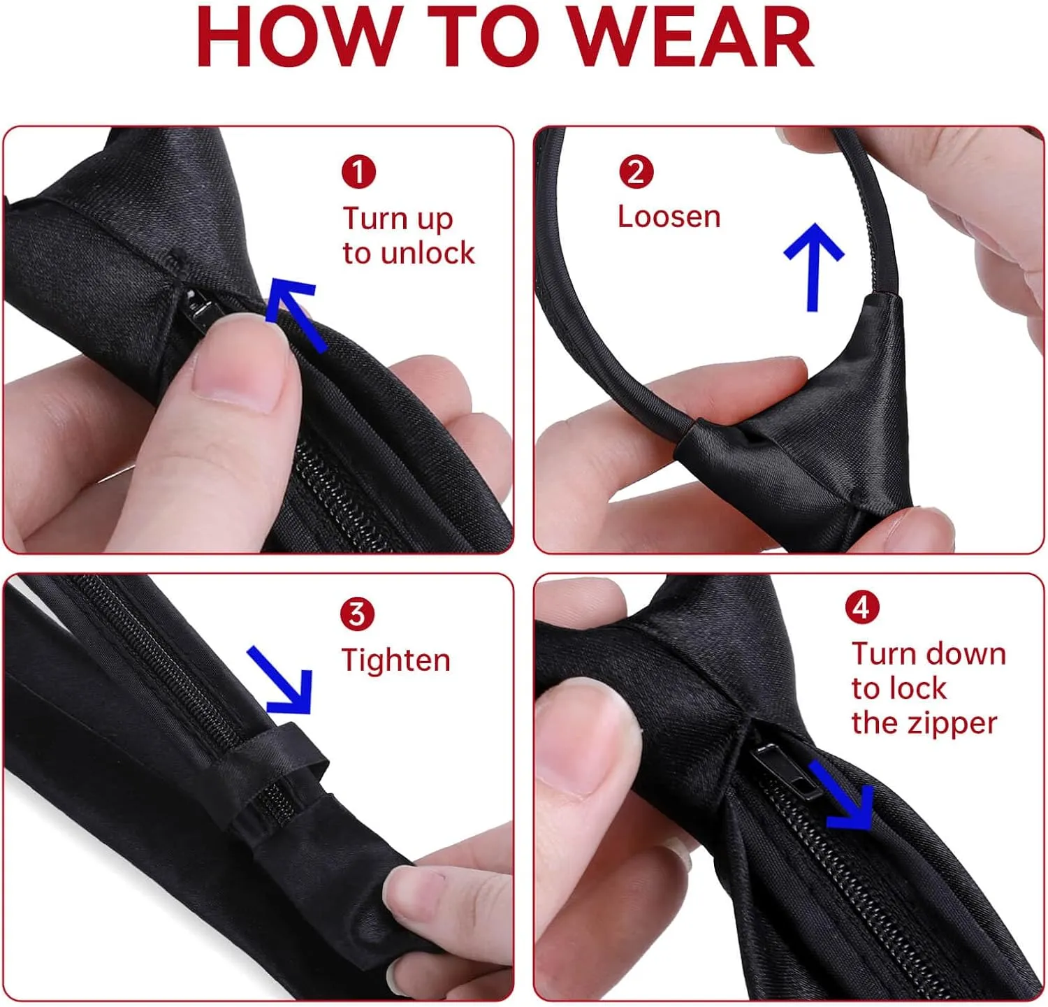 Boys Zipper Tie for Ages 8-12, Kids Necktie for Weddings, School Graduations, Uniforms, and Church Events