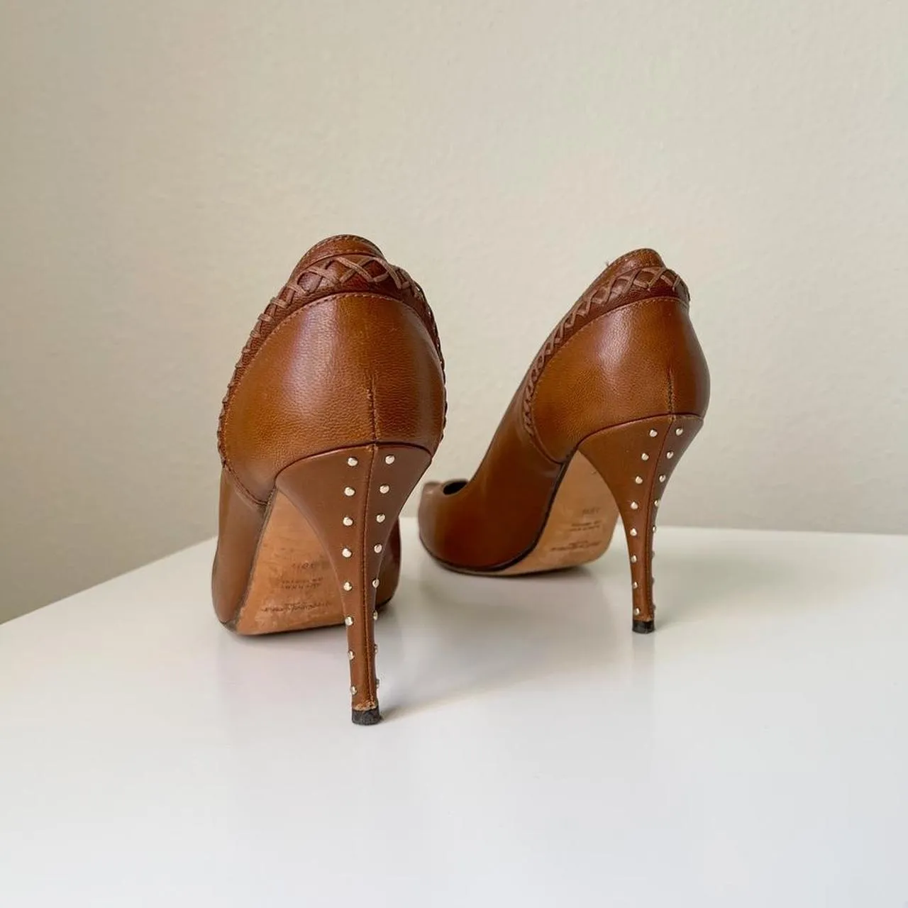 Brown Leather YSL Heels