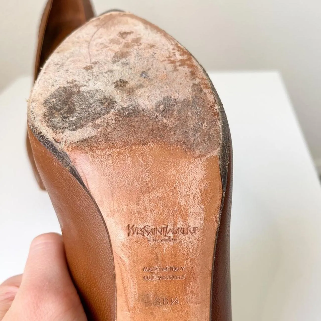 Brown Leather YSL Heels