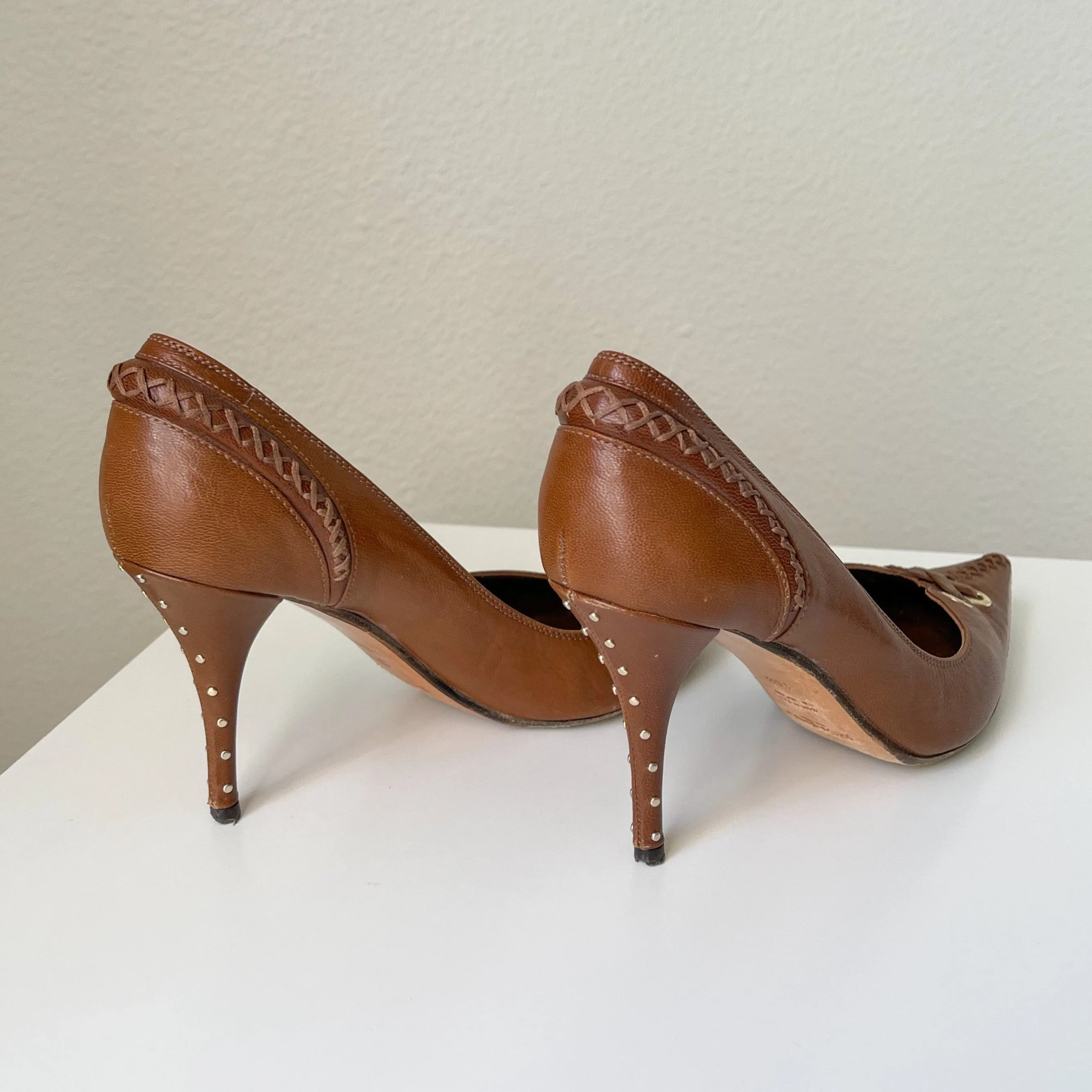 Brown Leather YSL Heels