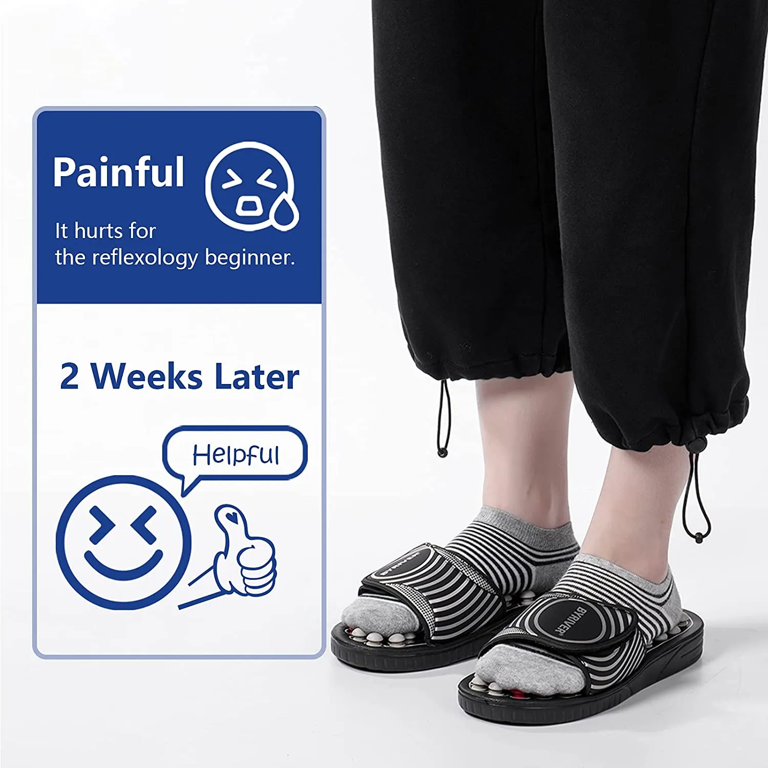 BYRIVER Rotating Shiatsu Massage Slippers Neuropathy Arthritis Plantar Fasciitis Foot Massager,Foot Pain Relief (Size Small) FITS WOMEN 5-9, MEN 5-7