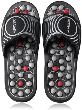 BYRIVER Rotating Shiatsu Massage Slippers Neuropathy Arthritis Plantar Fasciitis Foot Massager,Foot Pain Relief (Size Small) FITS WOMEN 5-9, MEN 5-7