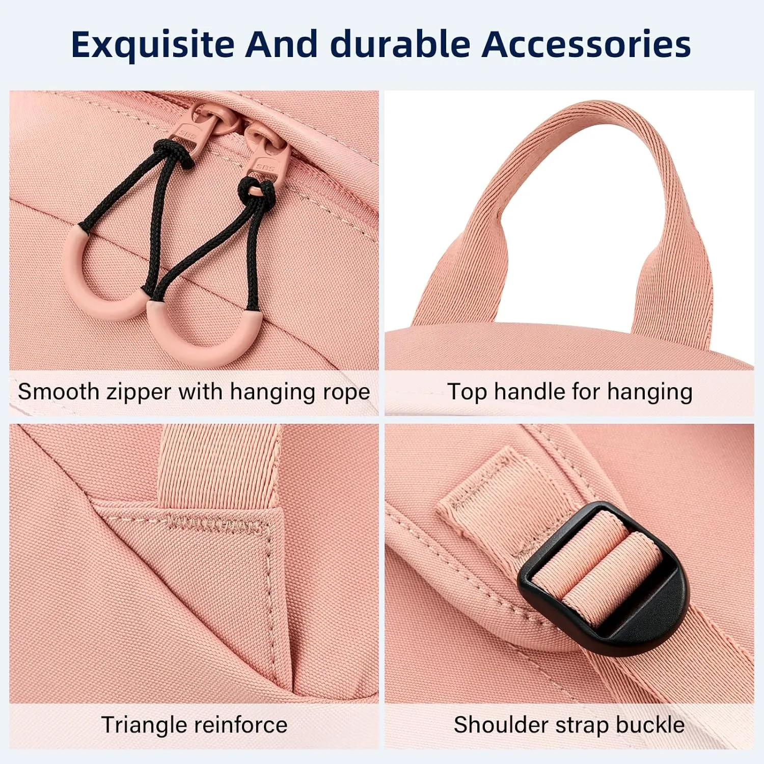 Carry On Travel Backpack For Men Women, 13 Inch Small Mini Work Bag Personal Item Backpacks, Camping Back Pack Lightweight Hiking Daypack For Office Nurse Commuter (Pink)