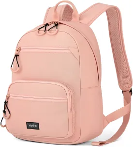 Carry On Travel Backpack For Men Women, 13 Inch Small Mini Work Bag Personal Item Backpacks, Camping Back Pack Lightweight Hiking Daypack For Office Nurse Commuter (Pink)