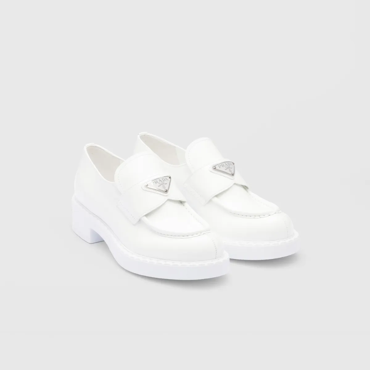 Chocolate patent leather loafers
