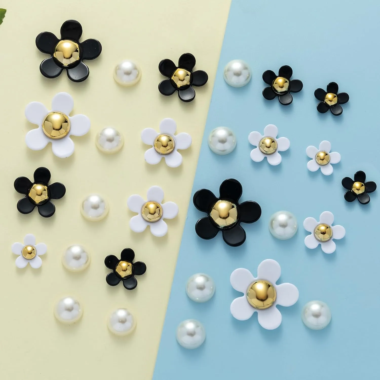 Flower Shoe Charms for Clog Sandals Bracelets Accessories Decoration, Summer Cute Daisy Pearl Shoes Charm for Adults Women Birthday Party Favor