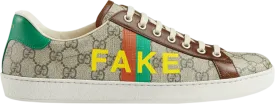 Gucci Ace Fake/Not Print sneakers, brown