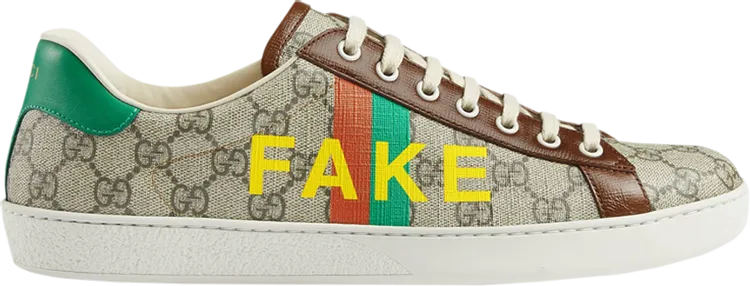 Gucci Ace Fake/Not Print sneakers, brown