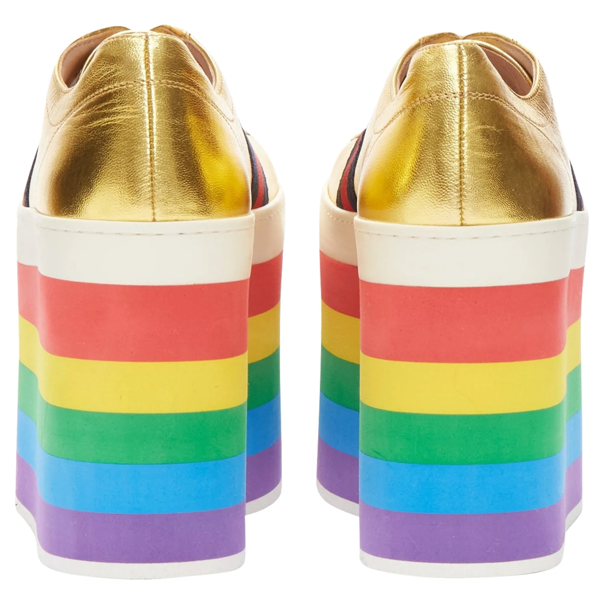 Gucci Alessandro Michele Peggy rainbow web platform sneakers