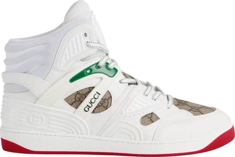 Gucci Basket High White Demetra Red sneakers, white