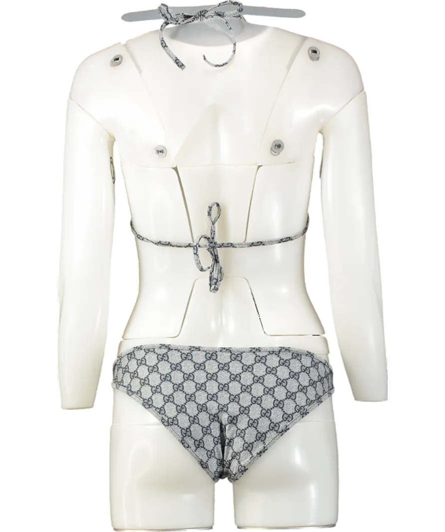 Gucci Blue / Gold Hardware Gg Stretch Jersey All Over Logo Bikini UK XS