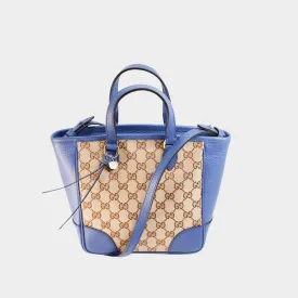 Gucci Canvas Blue Mini Canvas Tote Bag