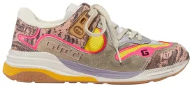 Gucci Ultrapace Metallic Leather Mesh & Distressed Suede Sneakers