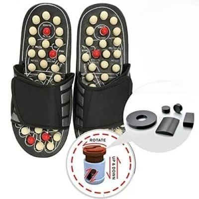 k kudos Enterprise Themodernkart Spring Acupressure Foot Relaxer Foot Massager Slipper Rotating Magnetic Therapy Sandals Yoga Paduka for Men & Women