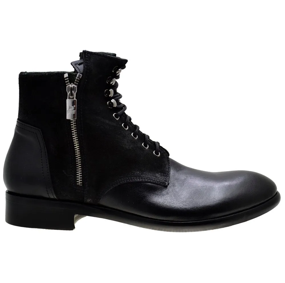 Men's Italian Shoes Jo Ghost 1728 Black Leather Lace-up Ankle Boots last pairs sizes 42 43