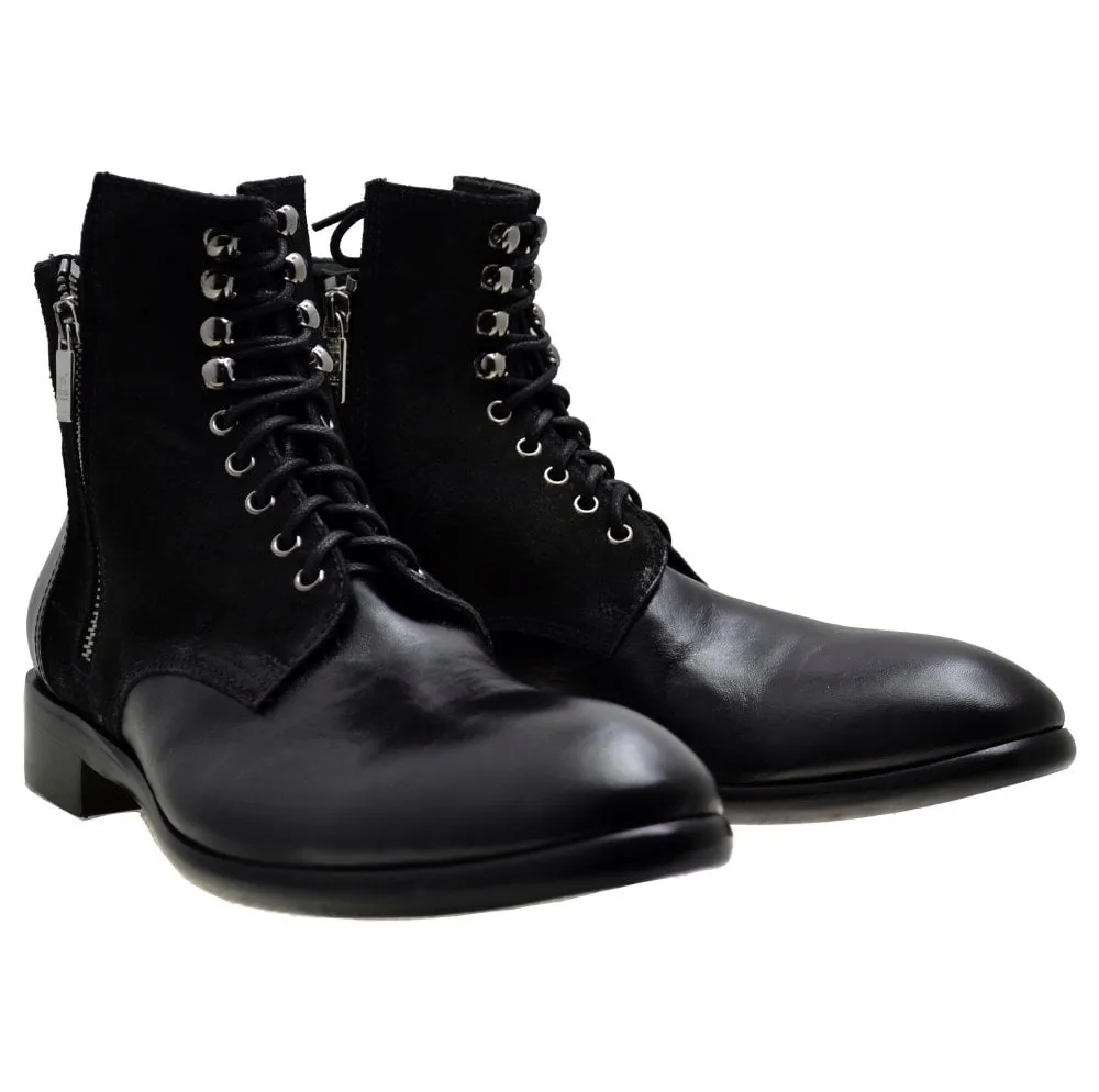 Men's Italian Shoes Jo Ghost 1728 Black Leather Lace-up Ankle Boots last pairs sizes 42 43