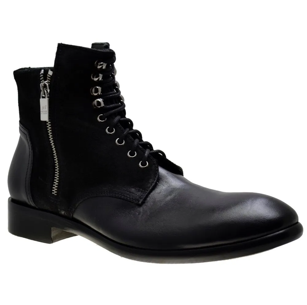 Men's Italian Shoes Jo Ghost 1728 Black Leather Lace-up Ankle Boots last pairs sizes 42 43