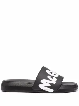 Men's Rubber Slides in Black | Size 40 | 682490W4QS3 Color 1070