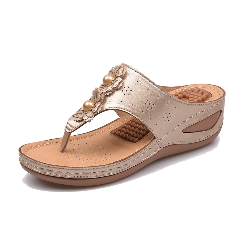 OCW Women Orthopedic Sandal Arch Support Breathable Massage Anti Skid Flower Casual Sandal