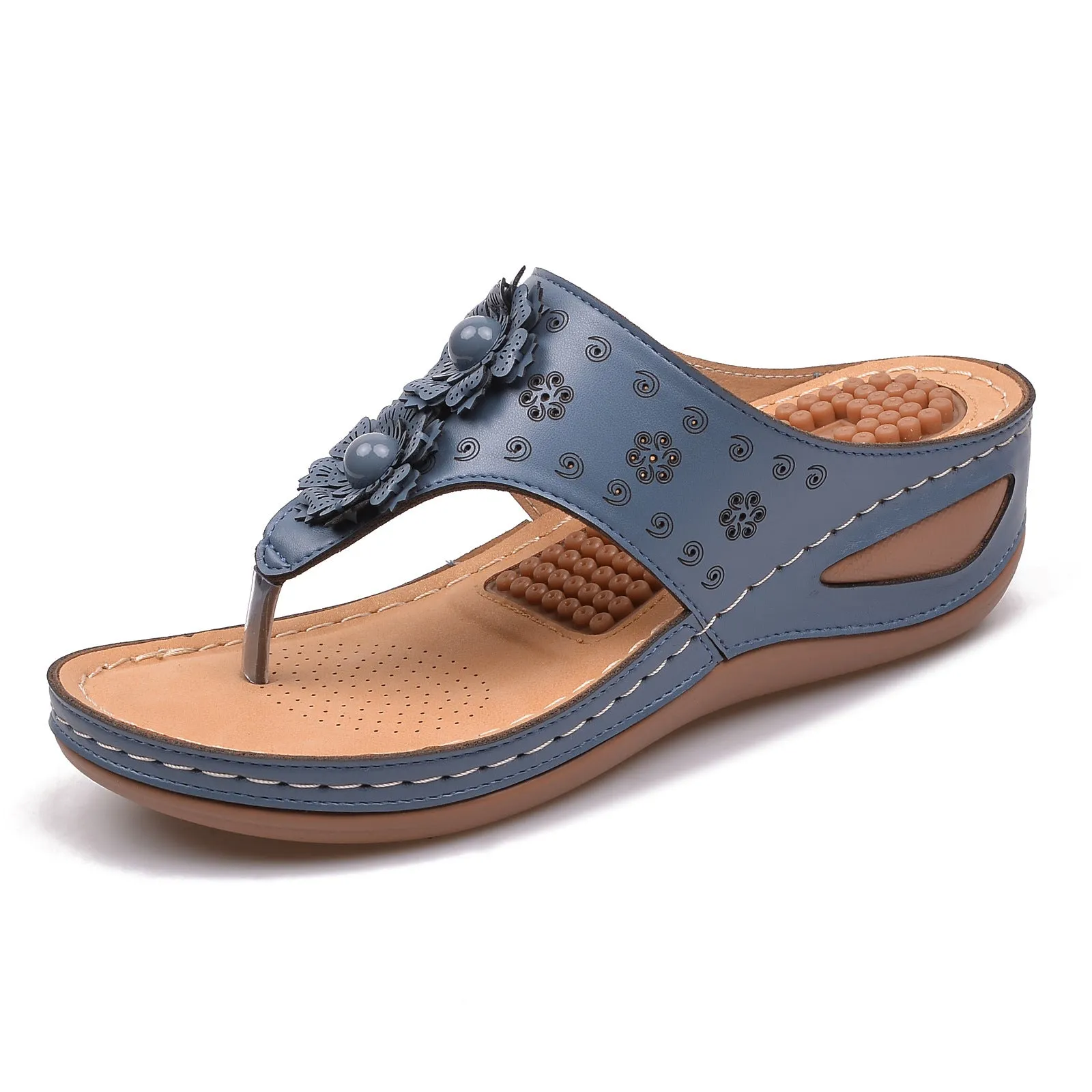OCW Women Orthopedic Sandal Arch Support Breathable Massage Anti Skid Flower Casual Sandal