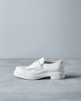 Prada White Chocolate patent leather loafers