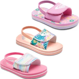 Roxy Infant Kids Finn Strappy Floral Flip Flops Sandals