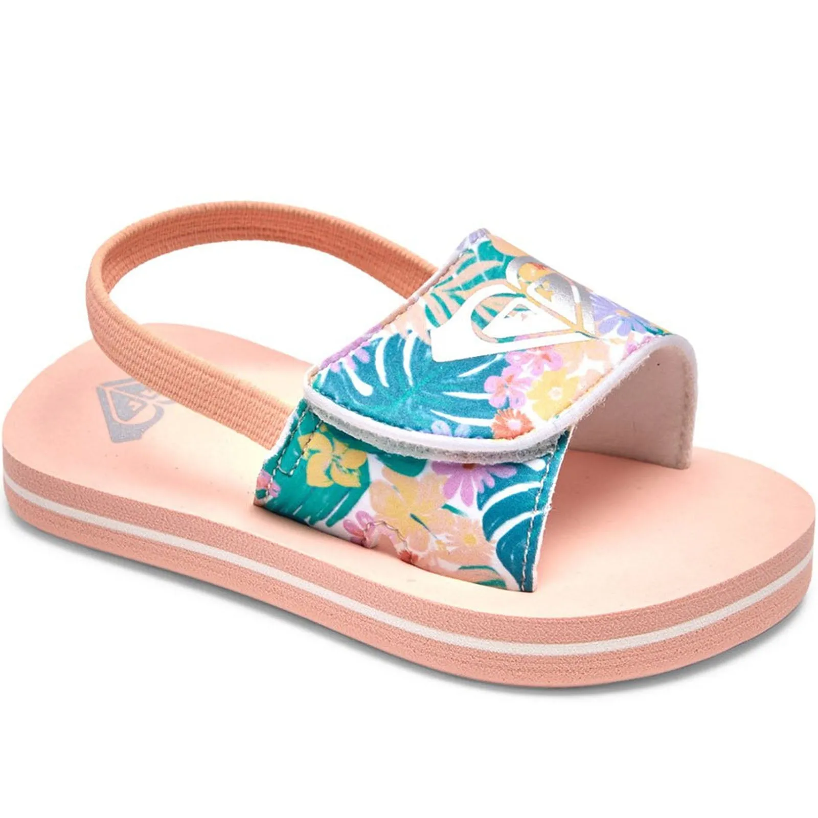 Roxy Infant Kids Finn Strappy Floral Flip Flops Sandals