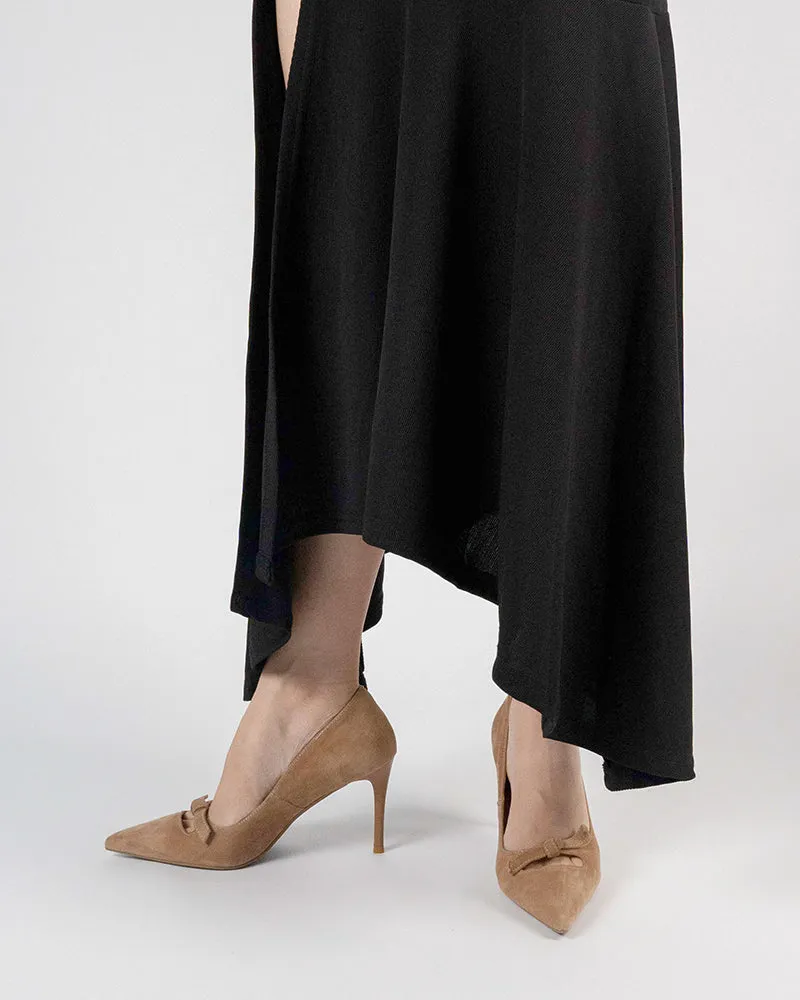 Suede Sexy Bow Tie Stiletto Heel Wedding Dress Pumps