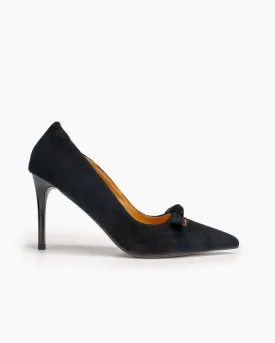Suede Sexy Bow Tie Stiletto Heel Wedding Dress Pumps