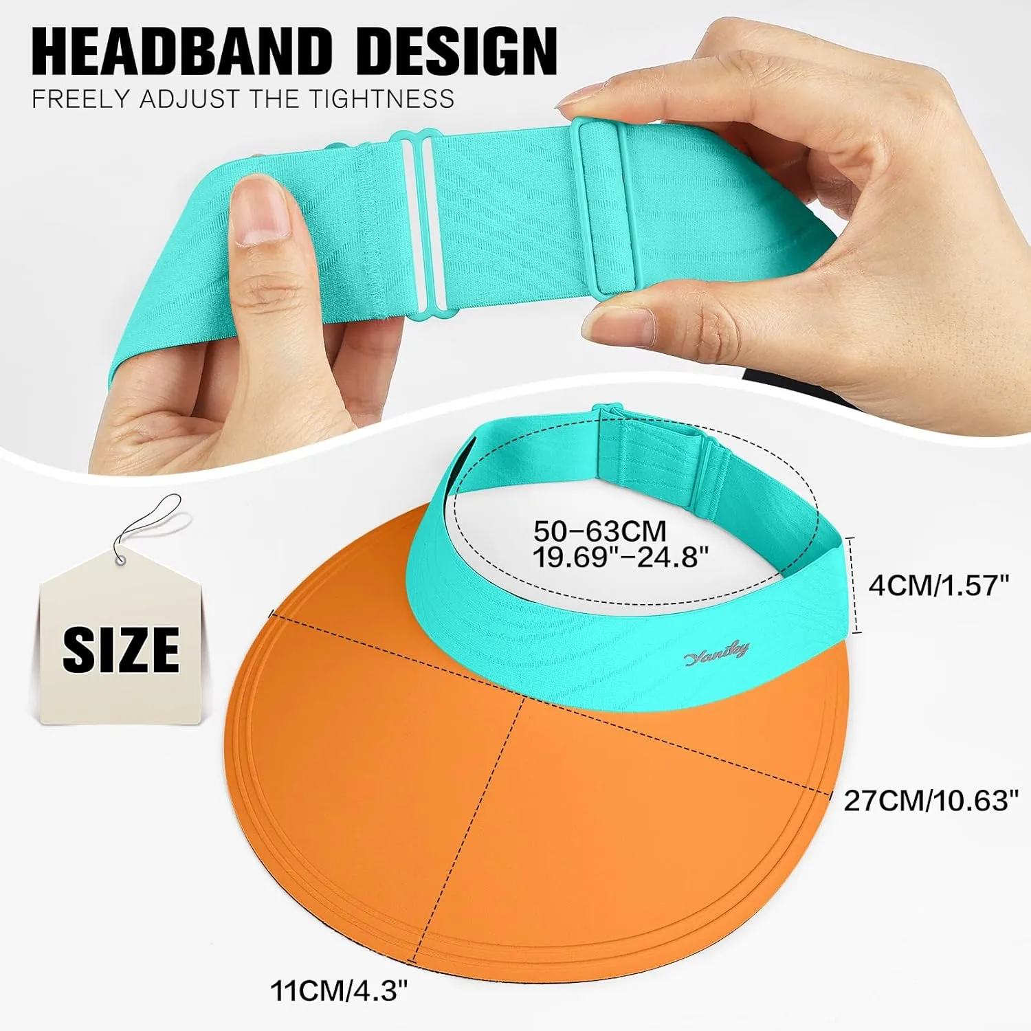 Sun Visor for Women Wide Brim Summer UPF50  UV Protection Seamless Sun Hats Foldable Beach Cap