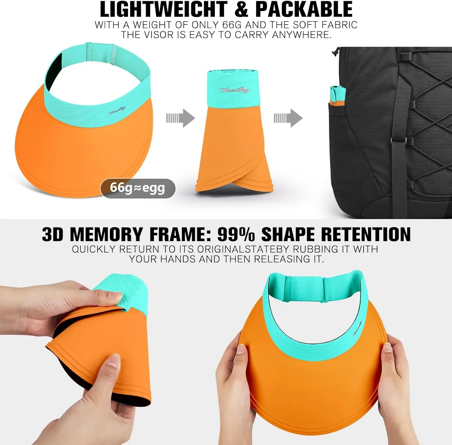 Sun Visor for Women Wide Brim Summer UPF50  UV Protection Seamless Sun Hats Foldable Beach Cap