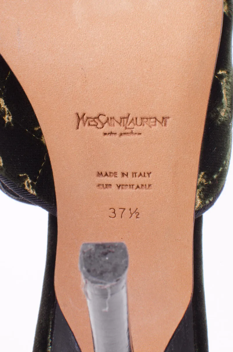 VELVET EMBROIDERED MULES