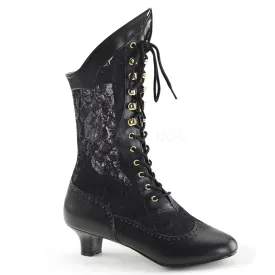 Victorian Lace Ankle Boots with 2-inch Heel 3-colors DAME-115